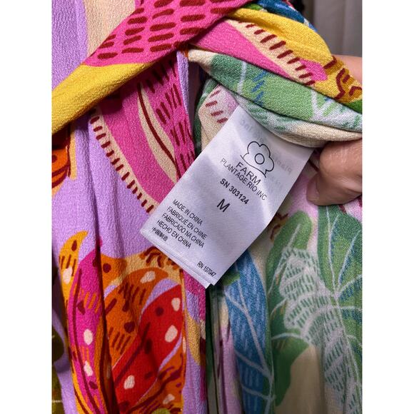 Farm Rio Beaks and Bananas Wrap Dress size M medium - Picture 6 of 8